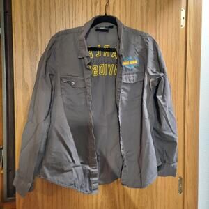 Harley Davidson spell out Women's Bar & Shield Solid Soft Twill Shirt - Lg
